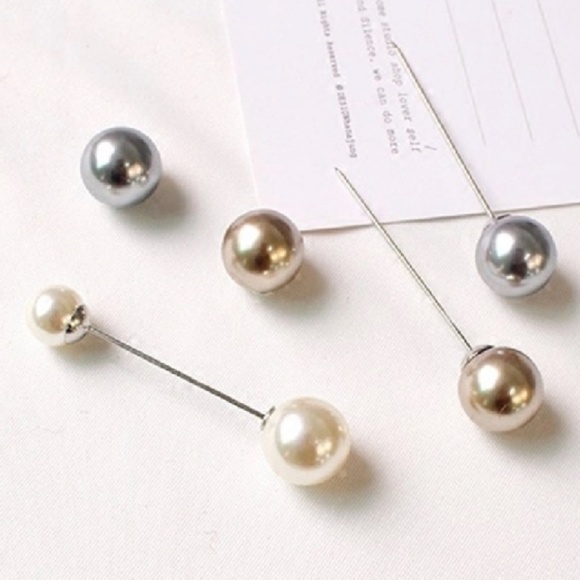 NWT Two Elegant Pearl Like Pins Brooches - Picture 3 of 5